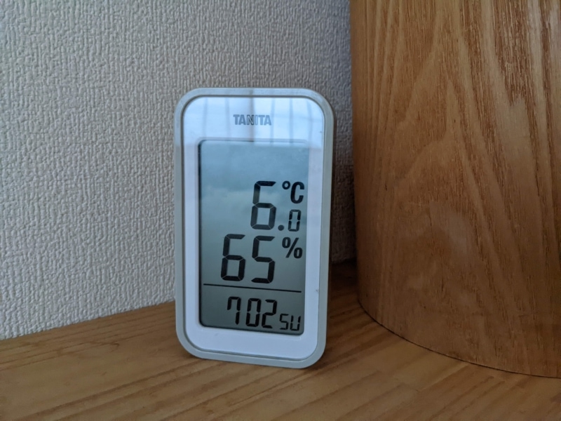 無断熱の朝の室温